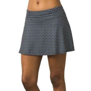 prAna Keely Skort Women's S Gray Print Athletic Activewear Performance Skirt EUC